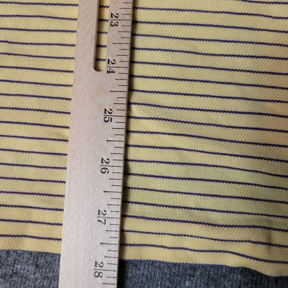 Polo Ralph Lauren Golf Shirt Men's Sz M Yellow Striped Trump National Golf Club